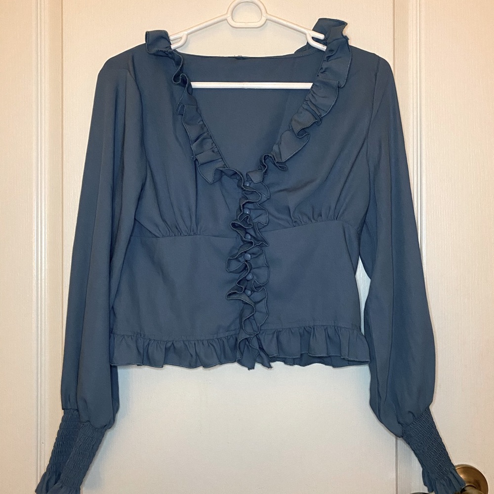 Frilly blue Renaissance top